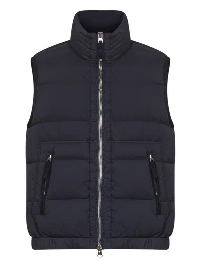 Stone Island Padded Double-slider Zip Vest In Blue