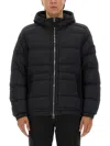 Stone Island Quilted High Collar Bomber Jacket In Black
