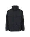 Stone Island Padded Field Jacket With Anti-drip And Snap Pockets In Blue