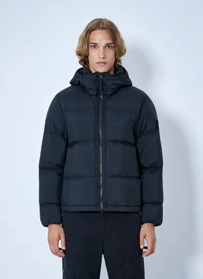 Stone Island Padded Hooded Jacket In Blue