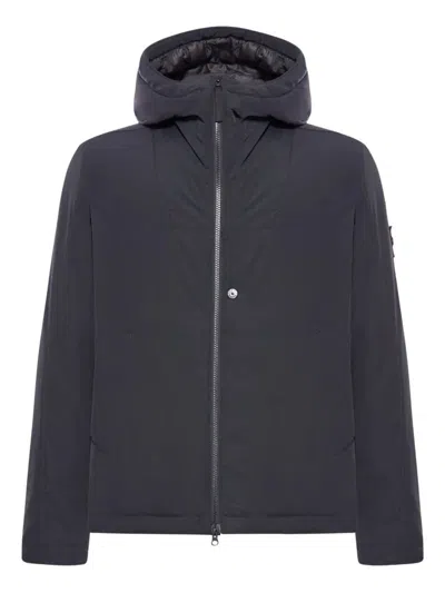 Stone Island Padded Hooded Jacket With Anti-drop Treatment Clothing In Black