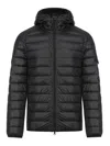 Stone Island Loom Woven Chambers Nylon Down Jacket In Black