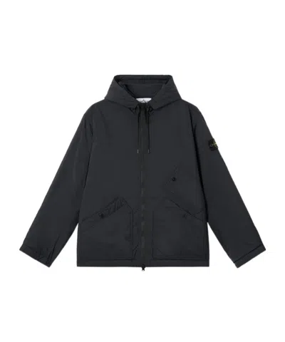 Stone Island Padded Jacket With Water-repellent Finish In Black