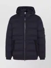 Stone Island Hooded Down Jacket With Seamless Feather Tunnels And Anti-drop In Black