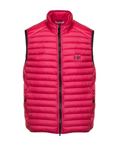 Stone Island Down Vest In Red