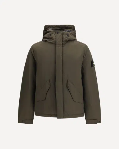 Stone Island Hooded Down-filled Down Jacket In Multi