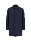 Stone Island Cappotto In Nylon Imbottito In Blue