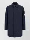 Stone Island Padded Nylon Coat With Double Front Pocket In Blue