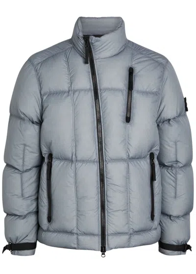 Stone Island Padded Nylon Jacket In Blue