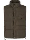 Stone Island Padded Oversized Jacket With High Collar And Flap Pocket In Gray