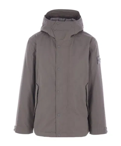Stone Island Padded Parka In Weatherproof Canvas In Gray