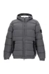 Stone Island Padded Puffer Jacket With High Collar In Gray