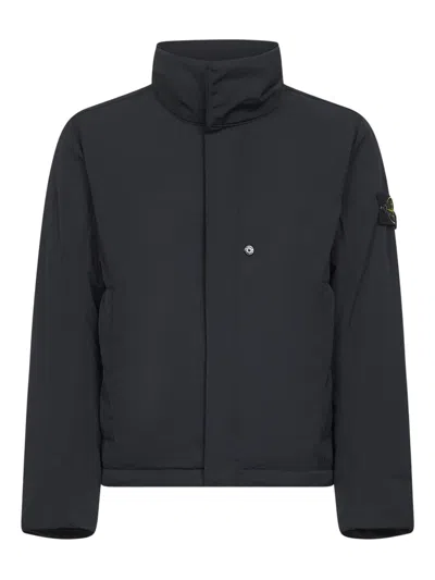 Stone Island Micro Twill Padded Jacket In Black