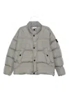 Stone Island Crinkle Reps Ny Padded High Collar Jacket In Gray
