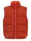 Stone Island Quilted Vest With High Collar And Pockets In Red