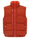 Stone Island Quilted Vest With High Collar And Pockets In Red