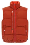Stone Island Quilted Vest With High Collar And Pockets In Red