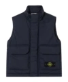 Stone Island Padded Vest With Contrast Panels And Flap Pockets In Blue