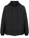Stone Island Logo-patch Zip-up Padded Jacket In Black