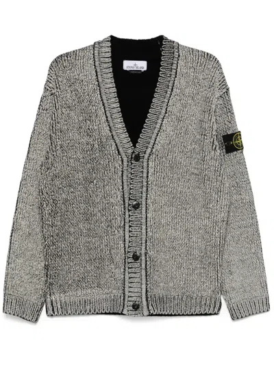 Stone Island Painted-effect Cardigan In Black