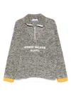 Stone Island Rubberised-logo Sweater In Blue