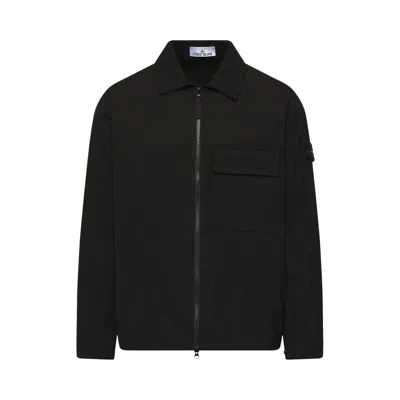 Pre-owned Stone Island Panama Cotton Overshirt 'black' | Men's Size L