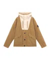 Stone Island Hooded Jacket Nylon Panama With New Silk Light Cookie In Brown