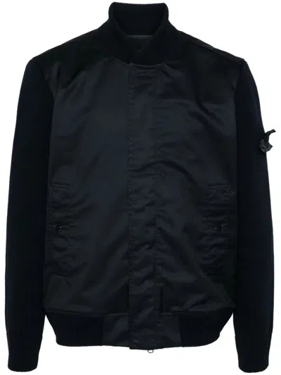 Stone Island Panelled Bomber Jacket In Blue