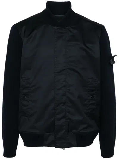 Stone Island Panelled Bomber Jacket In Blue