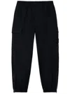 Stone Island Loose-fit Cargo Trousers With Elasticated Zipped Cuffs In Black