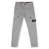 Stone Island Compass-badge Tapered-leg Trousers In Gray