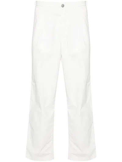 Stone Island Logo-print Loose Trousers In White