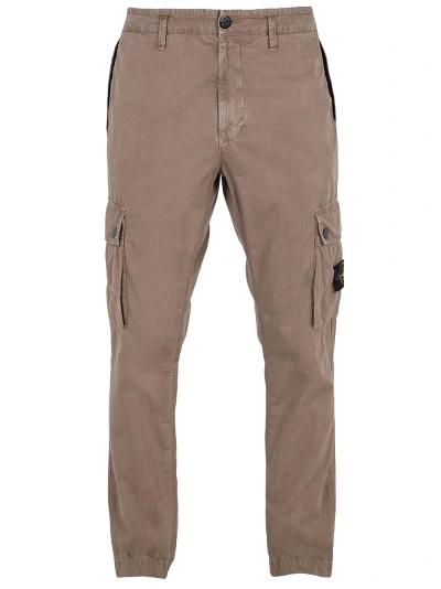 Stone Island Pantalone Cargo In Brown