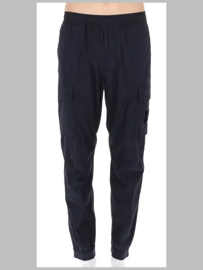 Stone Island Pantalone Cargo "paracadute" In Blue