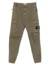Stone Island Cargo Pocket Elasticated Trousers In Green
