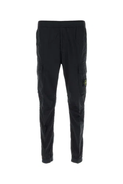 STONE ISLAND STONE ISLAND MIDNIGHT BLUE STRETCH COTTON PANT