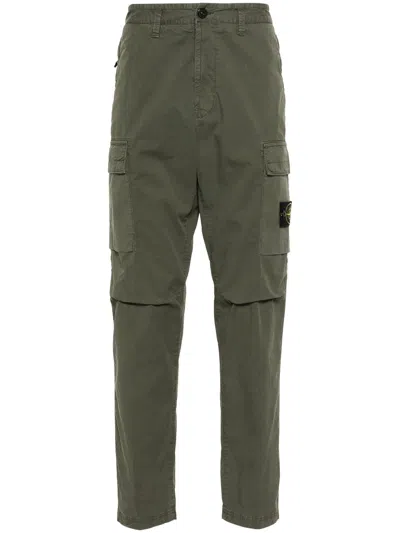 Stone Island Patch Logo Cargo Trousers In Multicolor