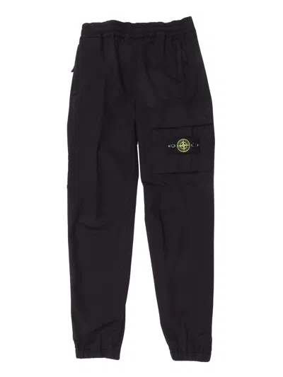 Stone Island Kids'  Pantalone Regular Tapered In Black