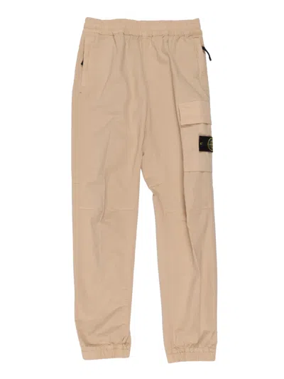 Stone Island Kids'  Pantalone Regular Tapered In Neutral