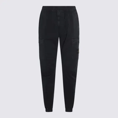 STONE ISLAND STONE ISLAND DARK BLUE COTTON PANTS