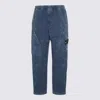 Stone Island Blue Cargo Pants With Cargo Pockets And Logo Patch On The Side In Tech Fabric Man In Blue