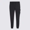 Stone Island Brushed Cotton Joggers With Adjustable Drawstring And Side Logo Badge In Gray