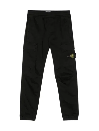 Stone Island Kids' Pantaloni Regolari Tapered "31000" In Black