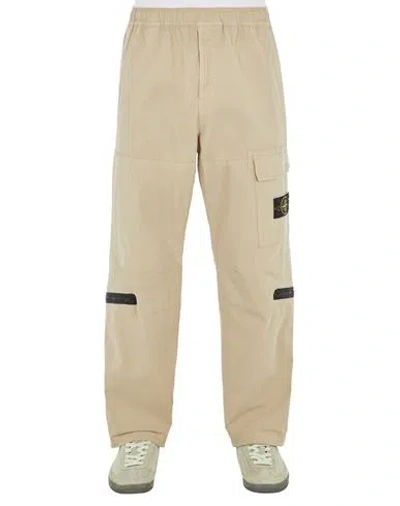 Stone Island Pantalons Beige Coton, Élasthanne In Neutral
