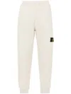 Stone Island Compass-badge Cotton Track Pants In Beige