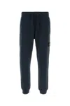 Stone Island Compass-patch Cotton Track Pants In Blue