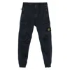 Stone Island Elasticated-cuff Cargo Trousers In Black
