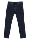 Stone Island Blue Jeans With Belt Loops And Logo Patch On The Rear In Denim Man In Blue