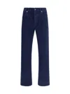 Stone Island Five-pocket Trousers With Belt Loops And Contrast Stitching In Blue