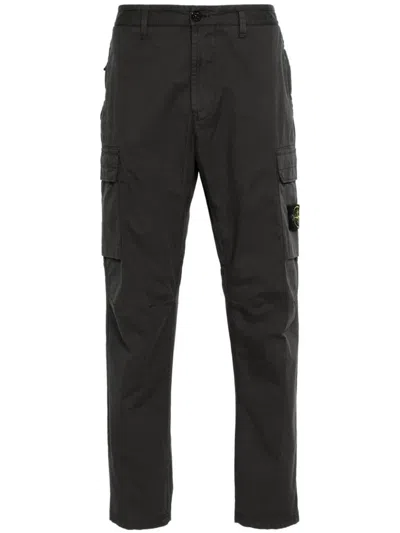 Stone Island Trousers In Charcoal
